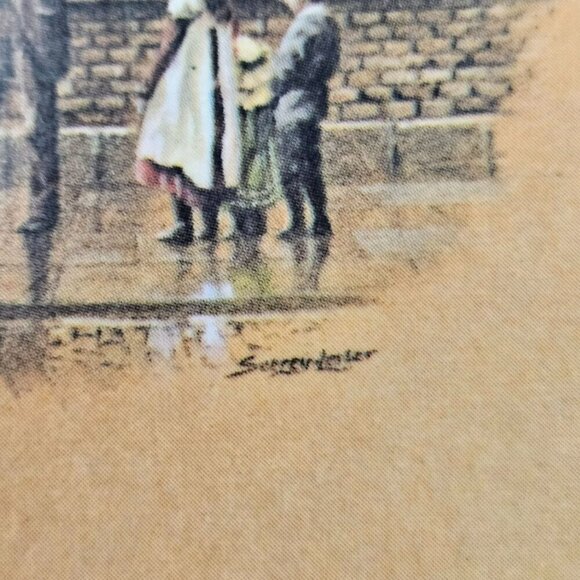 Set Of 6 Vintage Street Scene Coasters By Seerey Lester Signed Rectangle Retro - Picture 2 of 16